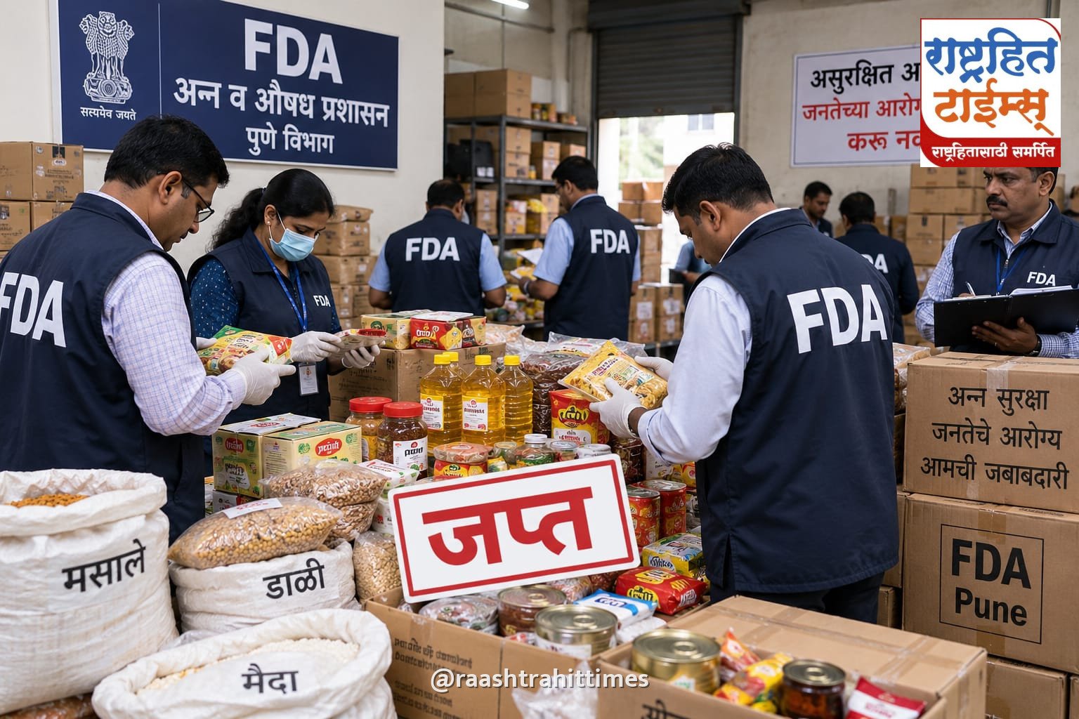 पुणे-पिंपरी चिंचवडमध्ये FDA ची मोठी कारवाई; ₹१.१८ कोटींचा अन्नसाठा जप्त, सहा जणांना अटक