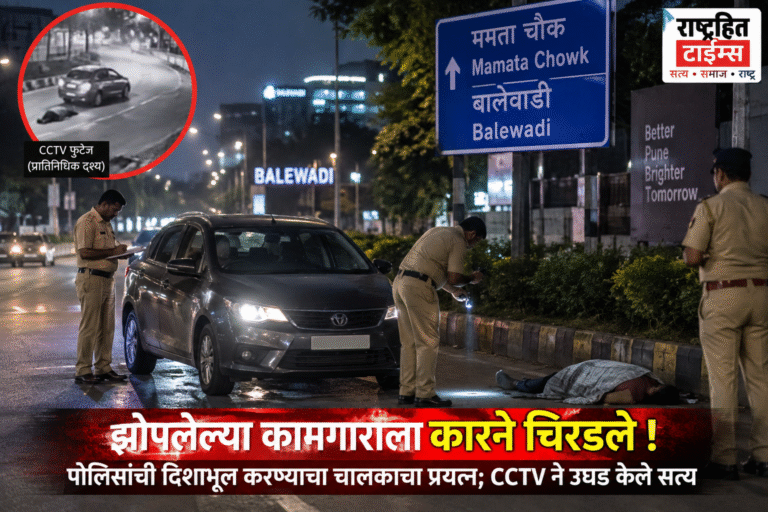 झोपलेल्या कामगाराला कारने चिरडले; पोलिसांची दिशाभूल करण्याचा चालकाचा प्रयत्न!
